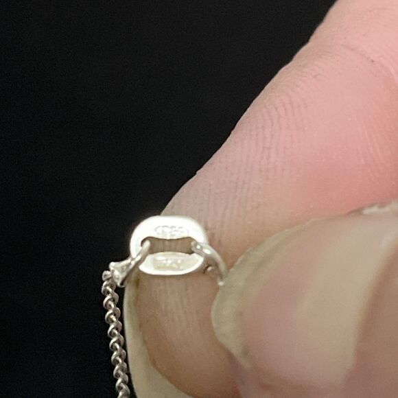 Sterling Silver Abalone, Mother of Pearl Drop Pendant Necklace On 17” Chain - Picture 5 of 5